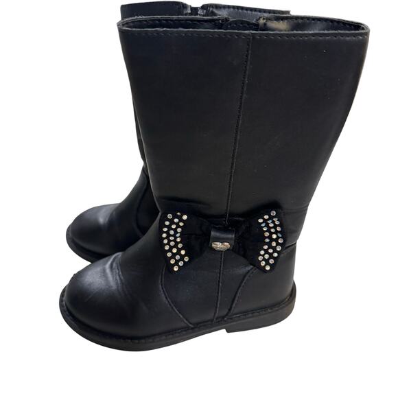 Wonder Nation Toddler Girl 8T Black Calf High Zip Up Boots - Picture 4 of 6